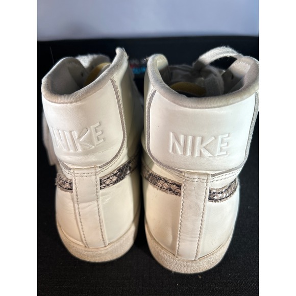 Nike Blazer Mid '77 Vintage White Snakeskin Sneakers Classic High Top Shoes - Picture 4 of 5